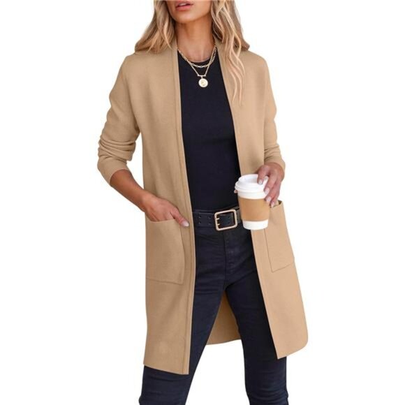 Cardigan Sweater for Women Casual 2024 Fall Fashion Coat Long Sleeve Open Front